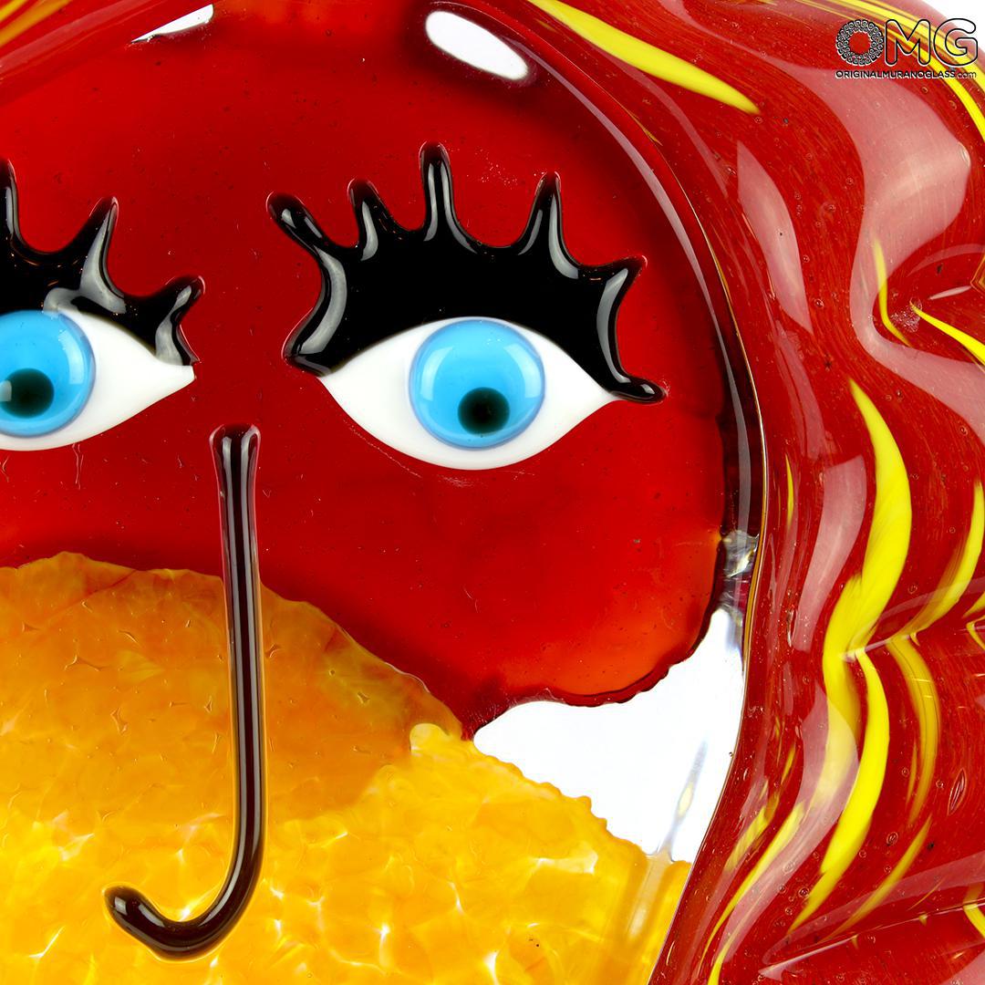 4720 ORIGINALMURANOGLASS Скульптура Голова Женщины - Pop Art - Original Murano Glass OMG 15 см  - Вид №1