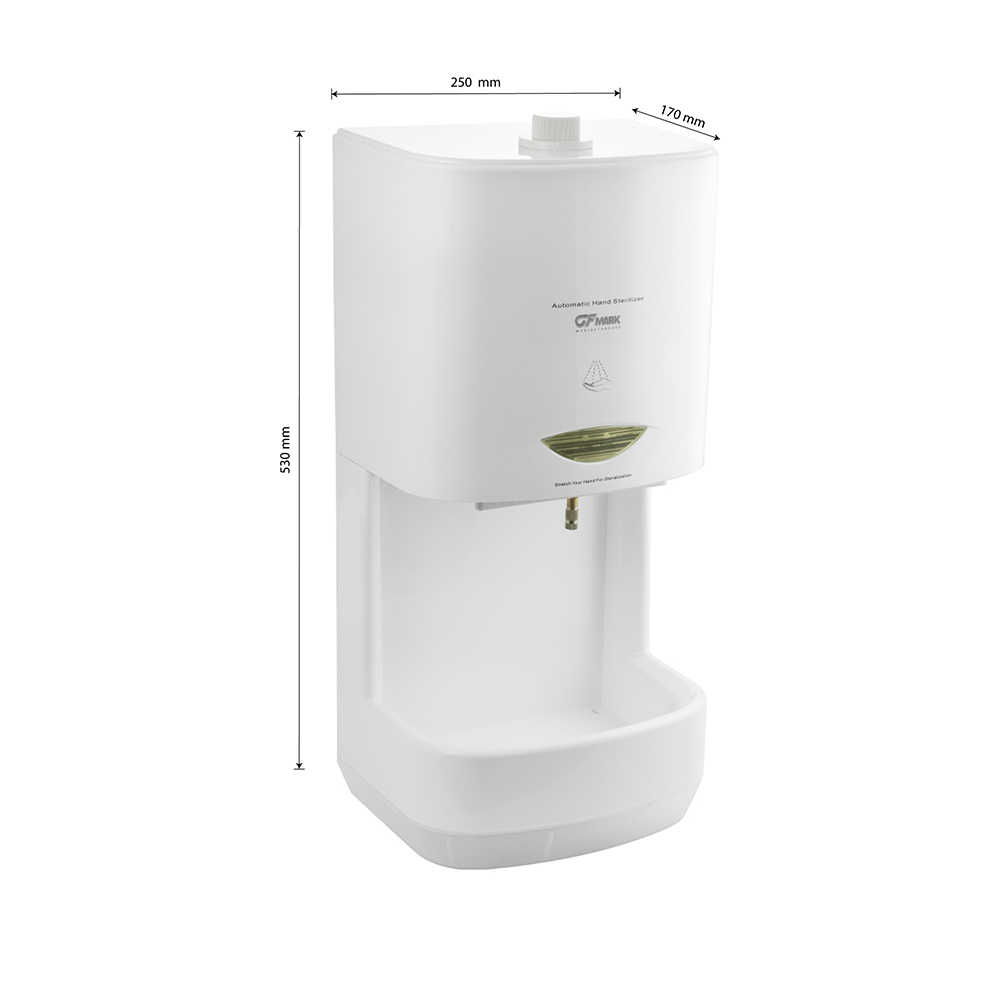 GFmark - Дозатор сенсорный с ПОДСТАВКОЙ, ДЕЗИНФЕКЦИЯ, белый, пластик АБС, 2000 мл, код: 6343  - Вид №7