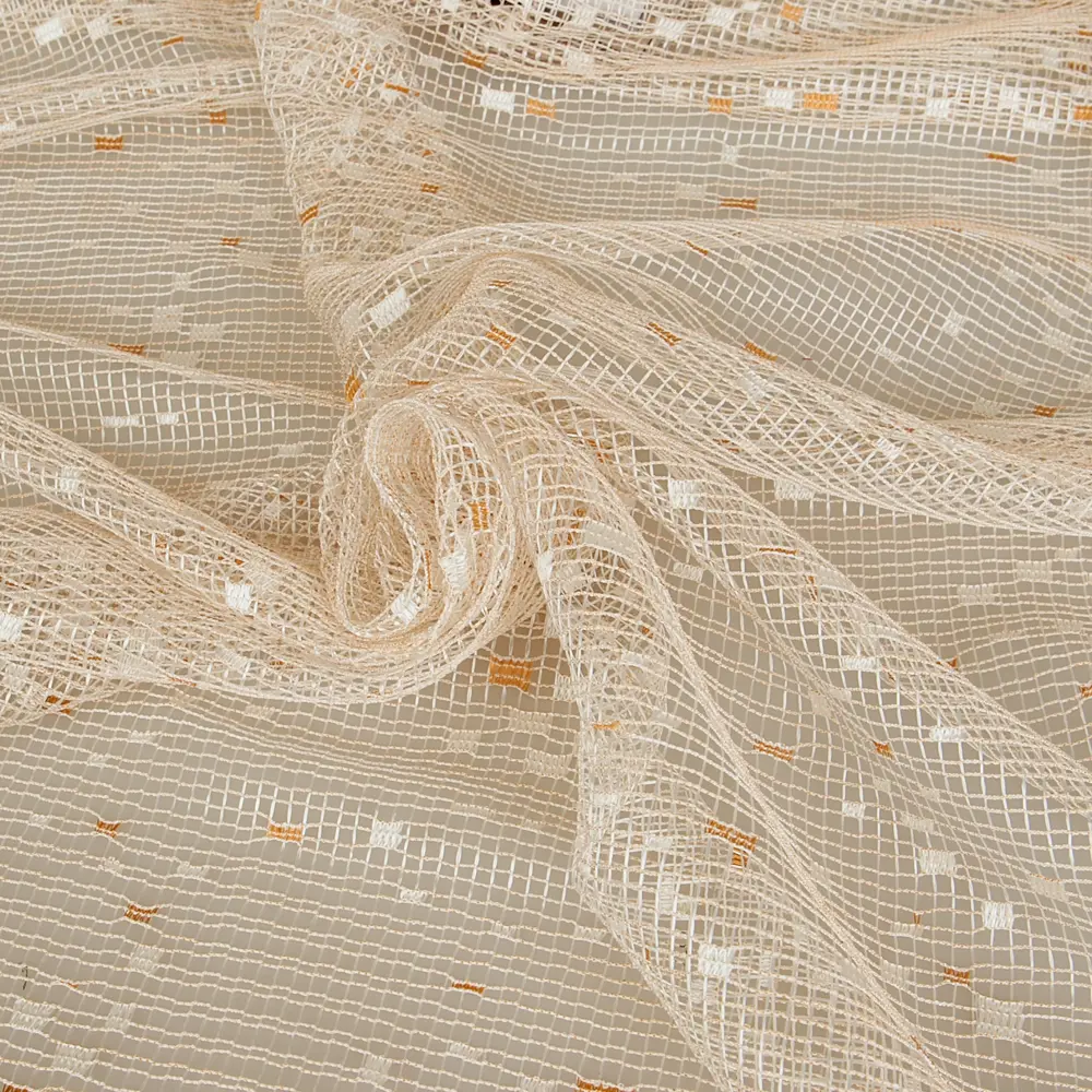 Тюль п/м сетка жаккард 250 см цвет бежевый ТОРГОВЫЙ ДОМ ТЕКСТИЛЬ STLM-2173141