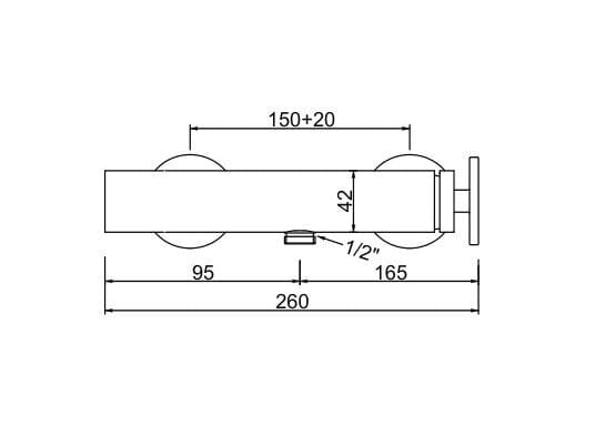 Однорычажный смеситель для душа с 2 отверстиями QD Magistro Lab Tomeo ARCH-00118621 - Вид №2