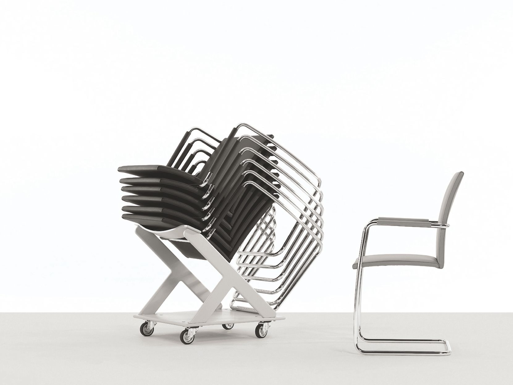 Консольный штабелируемый стул с подлокотниками Spiegels .pablo ARCH-00050139 - Вид №4