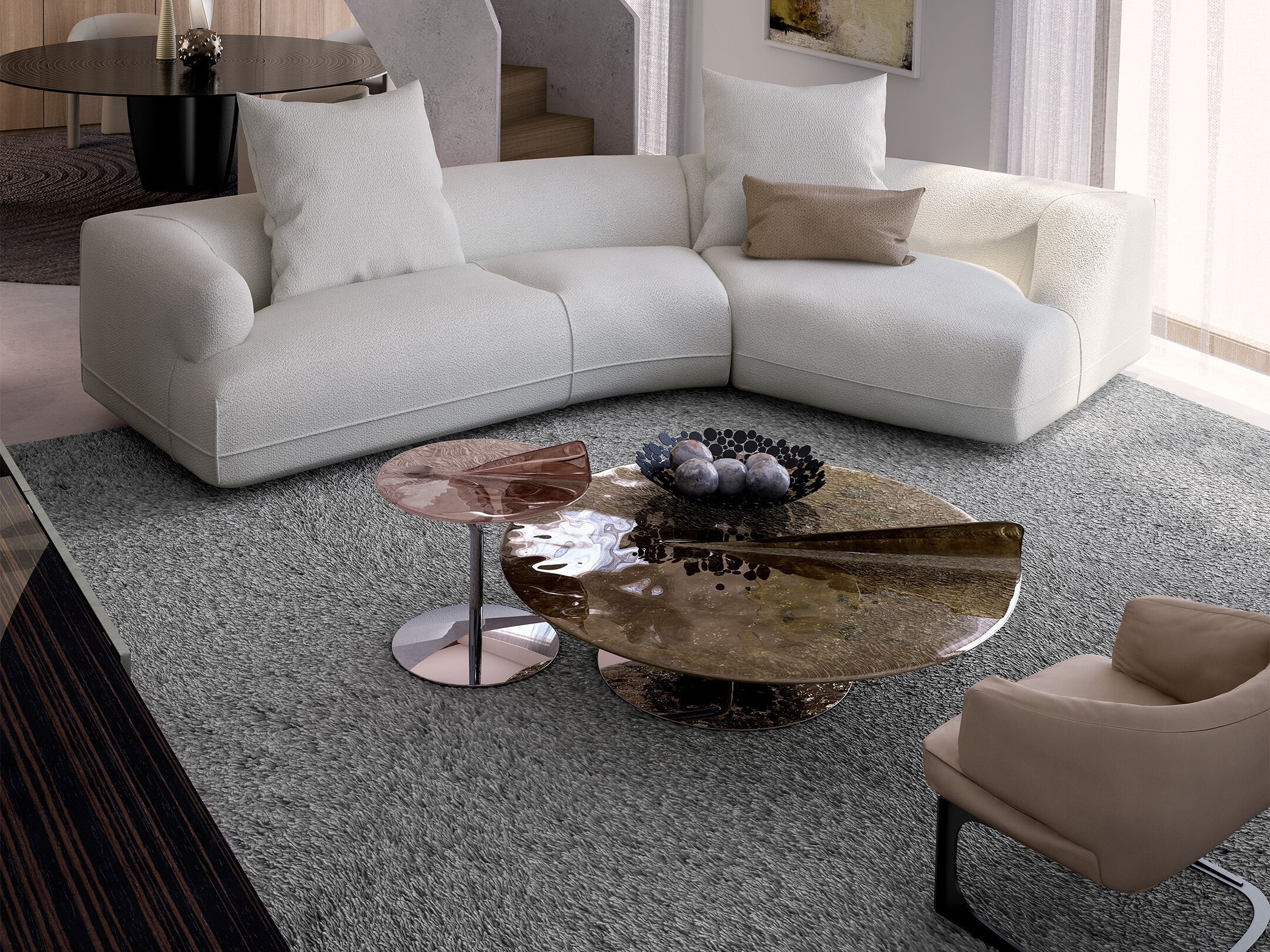 Стеклянный круглый журнальный столик Arketipo MAVERICK ARCH-00027396 - Вид №5