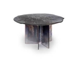 Круглый стеклянный стол