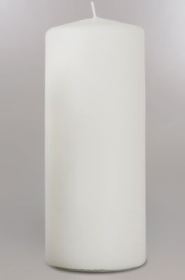 079801 Свеча пеньковая 8 х 20 см 813 г белая Омский Свечной 