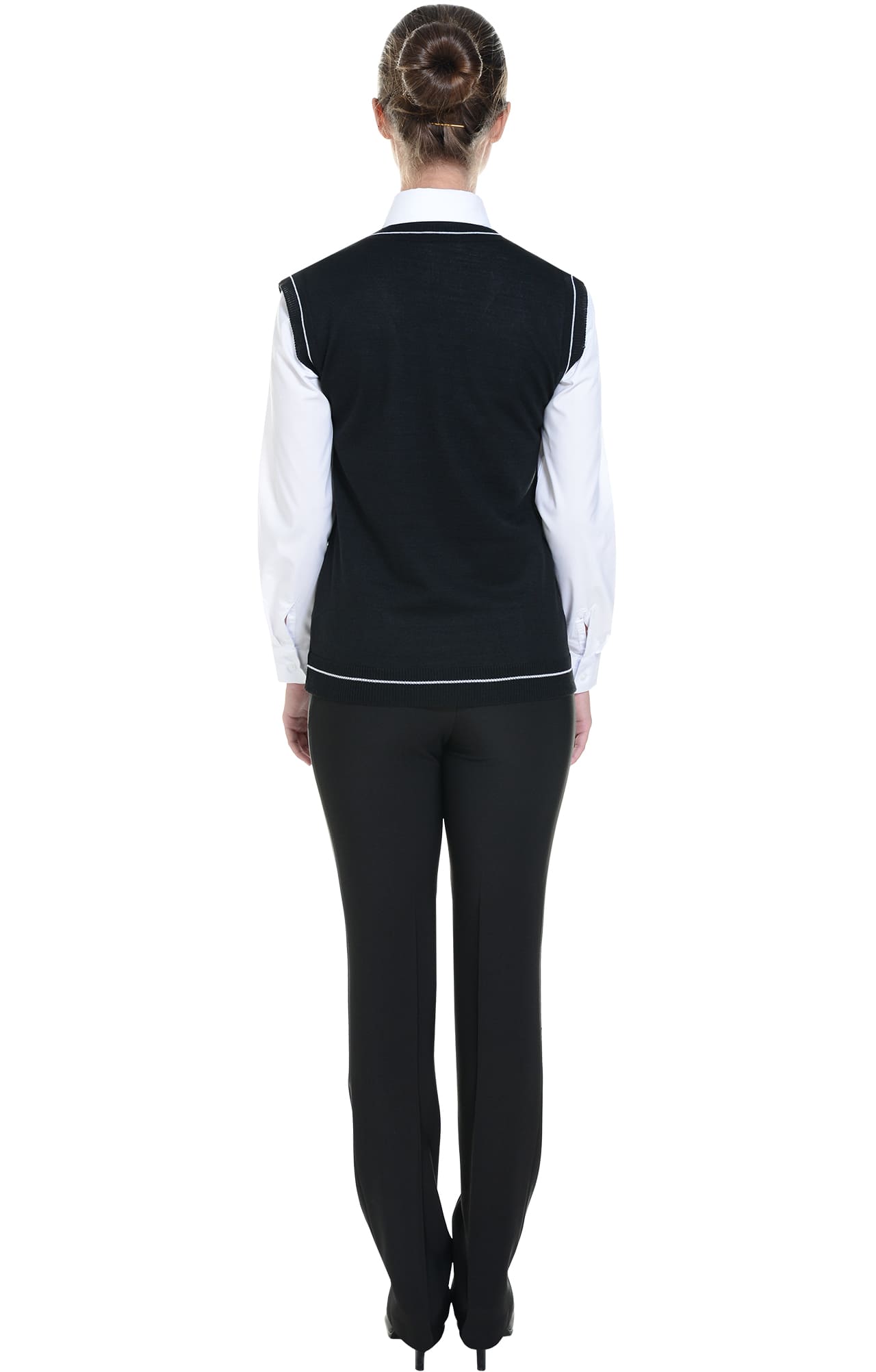 62517 Жилет трикотажный женский черный  Одежда для официантов  размер 48-50 Спецодежда  - Вид №5