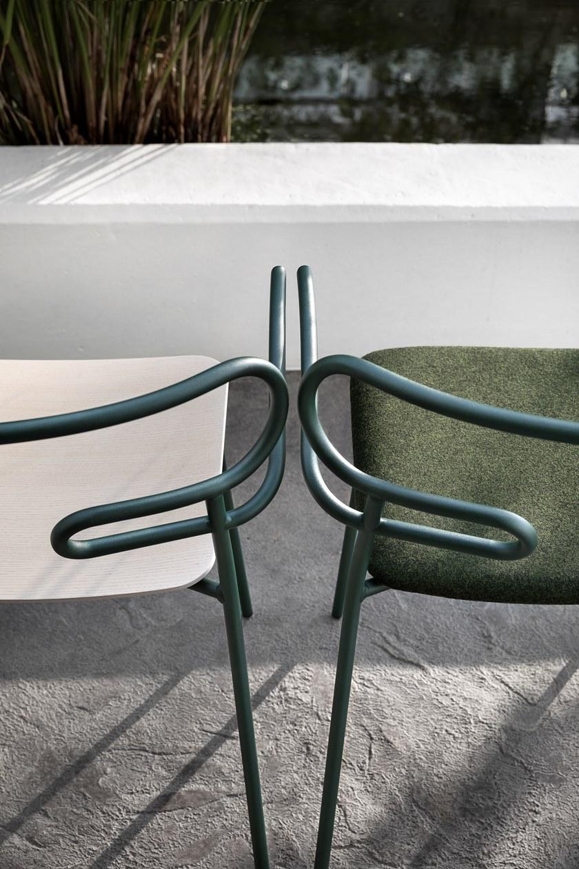 TrabA' Металлический стул для ресторана с подлокотниками со встроенной подушкой Genoa 0048-met-im-ar - Вид №7