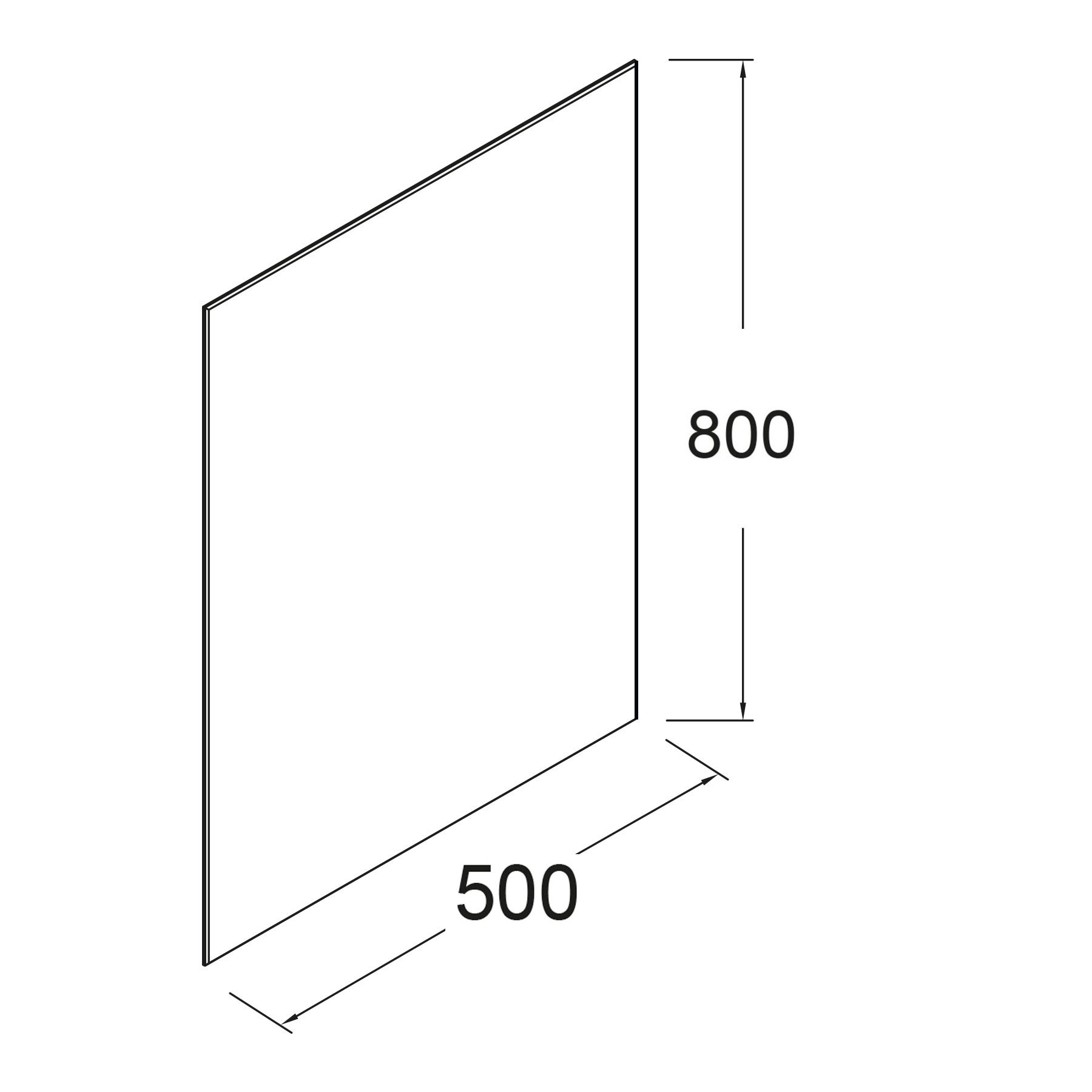 16907 SALGAR Зеркало SENA 500 500 x 800 мм - Вид №1