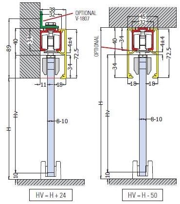 Metalglas Bonomi Комплект раздвижных дверей  V-1850  - Вид №1