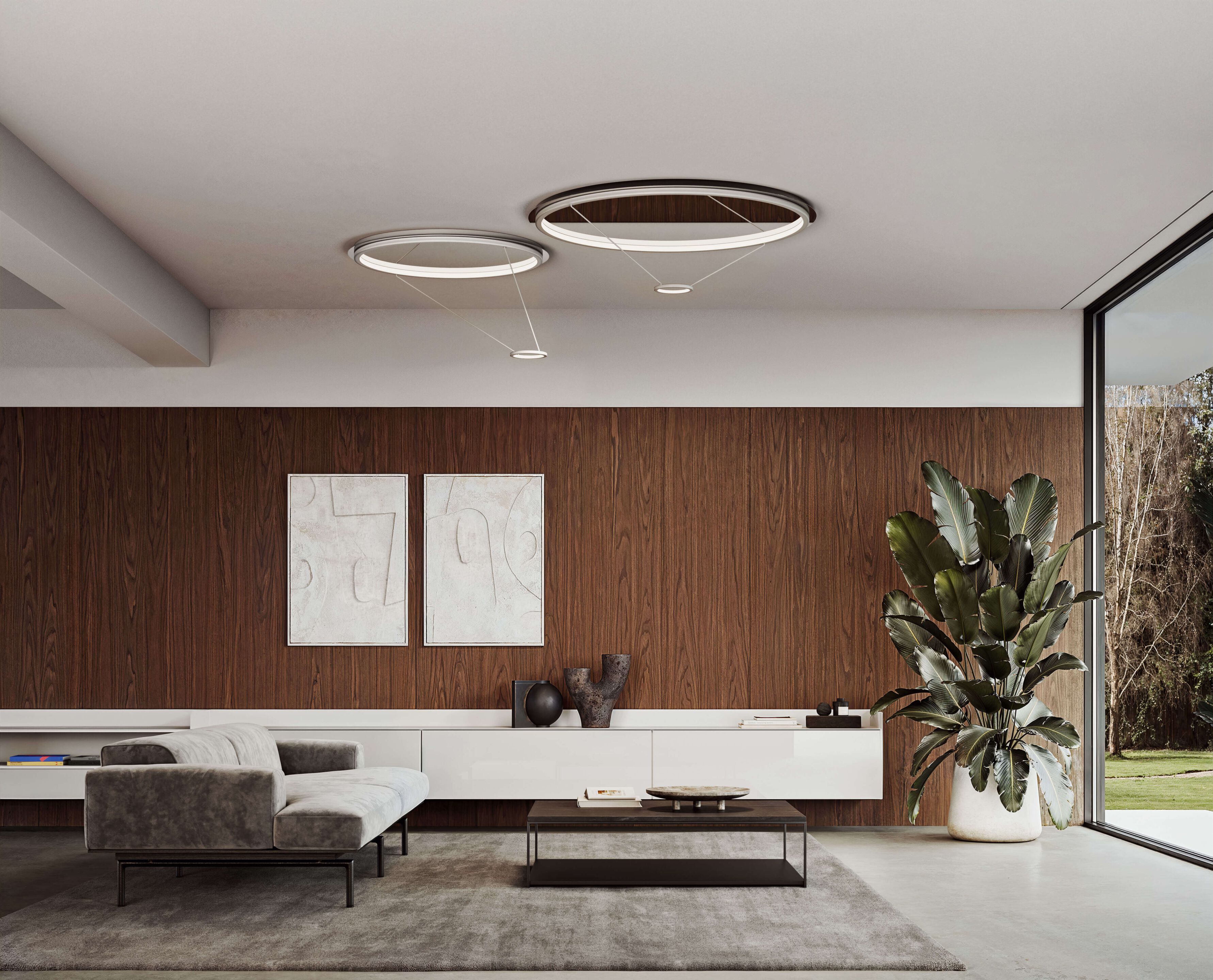 Металлическая светодиодная потолочная лампа с регулируемой яркостью Italamp Loop ARCH-00034140 - Вид №1