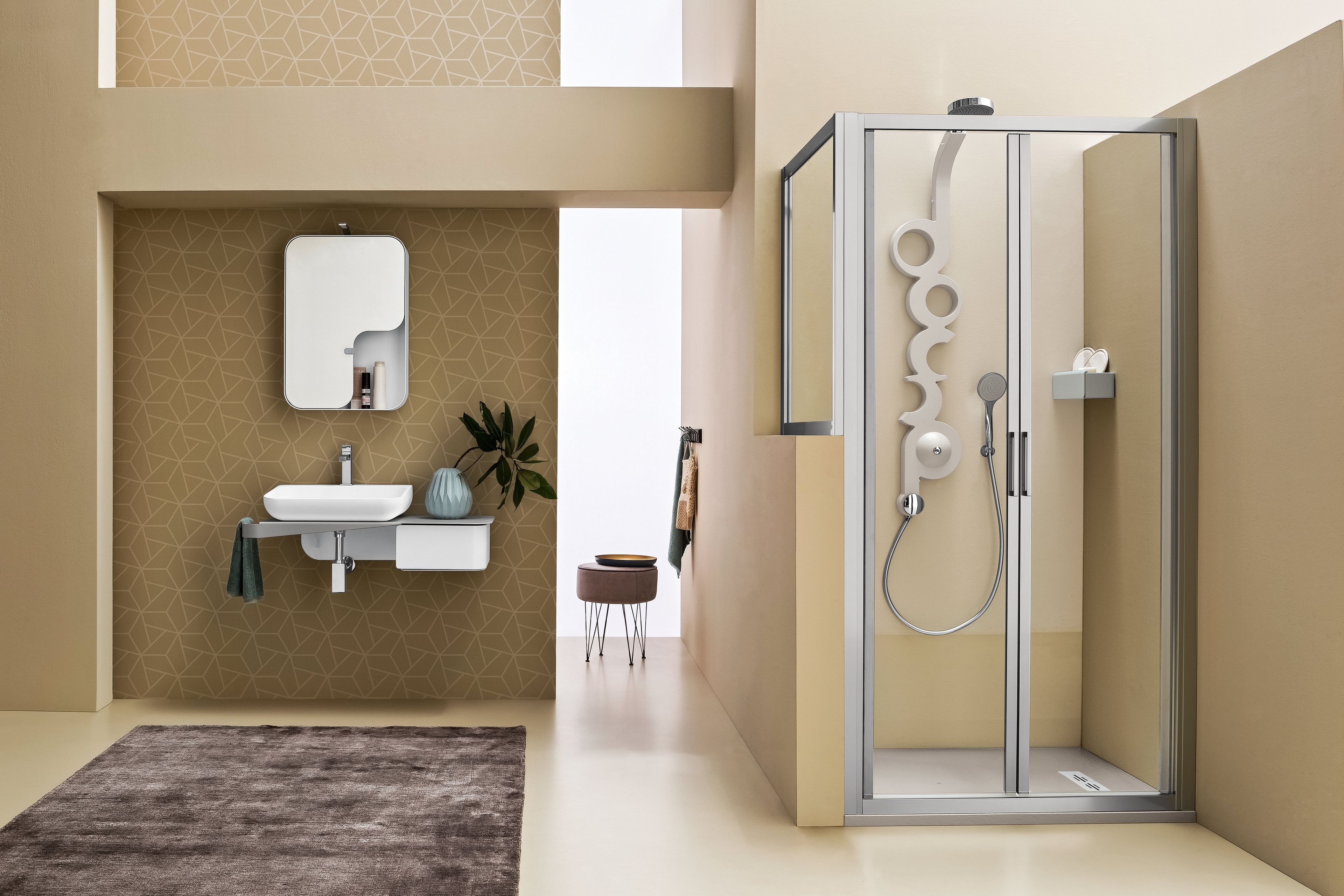 Угловая душевая кабина с распашной дверью ARBLU Меркурий ARCH-00134422 - Вид №1