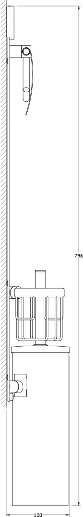 HAR 055 Штанга с 3-мя аксессуарами для туалета 80 cm ARTWELLE Harmonie - Вид №1