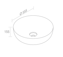L601T0R0V0142 Раковина накладная ELITE ROUND 555х555х155 мм без перелива Розовый матовый AeT ITALIA - Вид №1