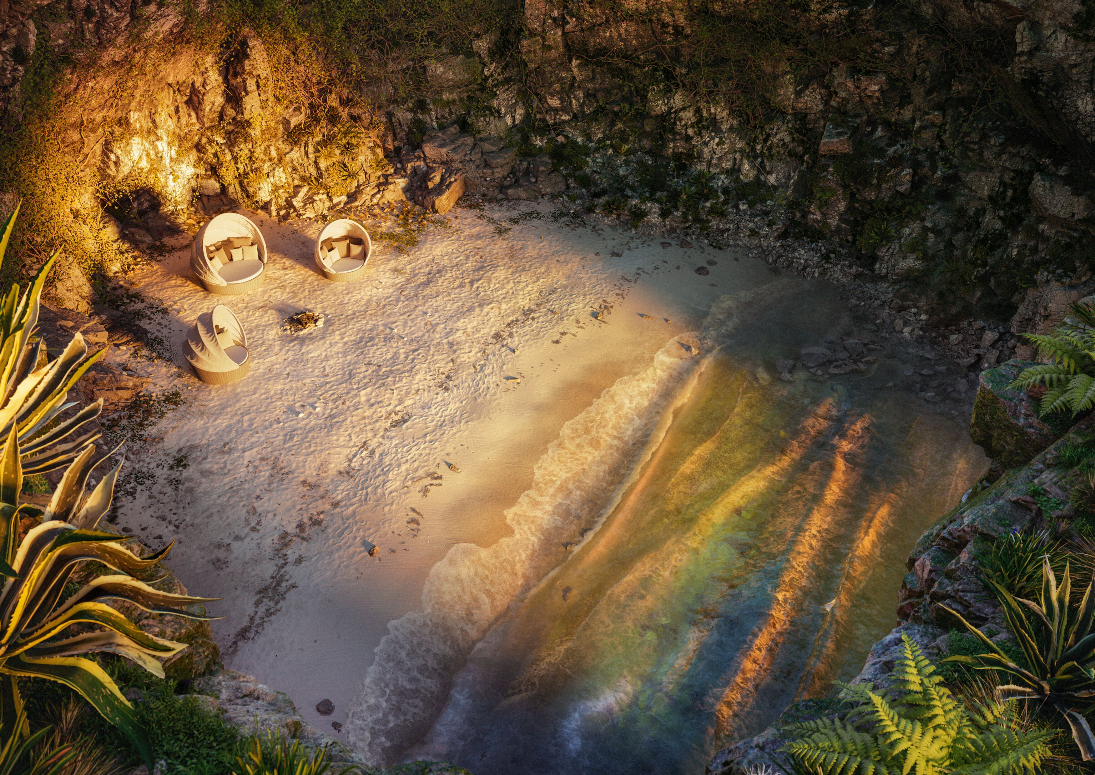 Ткань иглу сад диван с колесами DEDON ORBIT ARCH-00123601 - Вид №4