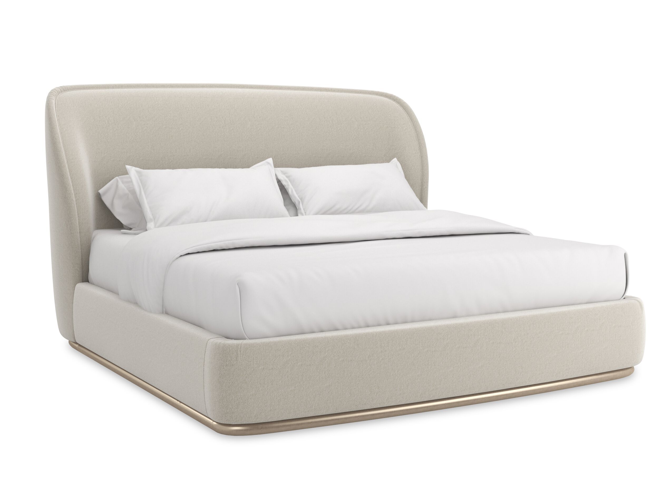 Двуспальная кровать из ткани с мягким изголовьем Caracole OPAL ARCH-00038106