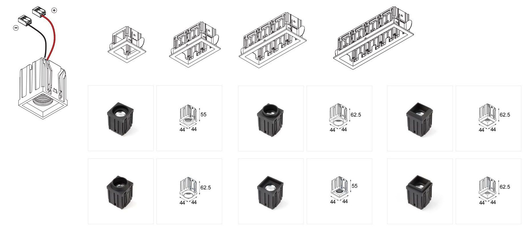 Несколько светодиодных утопленных прожекторов Modular Lighting Instruments Qbini ARCH-00024355 - Вид №15