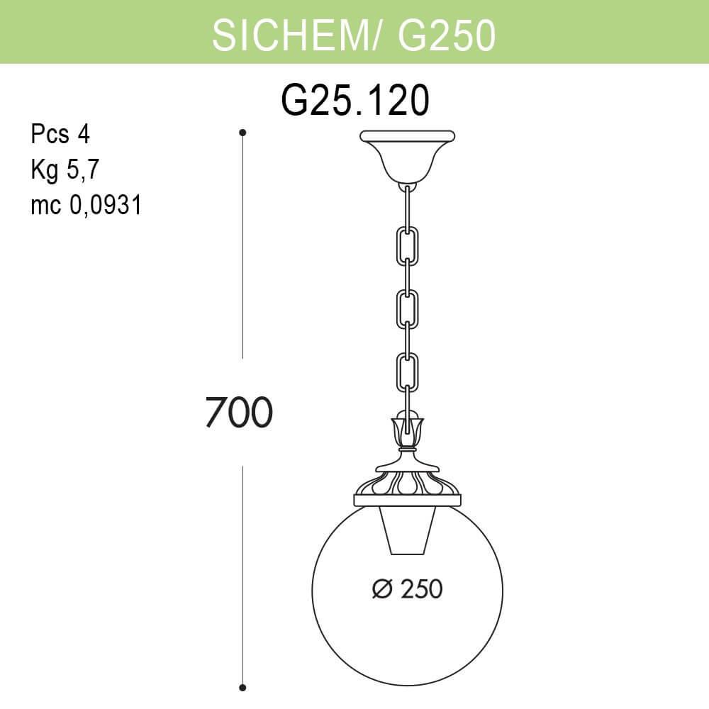 Уличный подвесной светильник Fumagalli Sichem/G250 G25.120.000.WXE27 FUMAGALLI SICHEM, G250 273212 Белый  - Вид №1