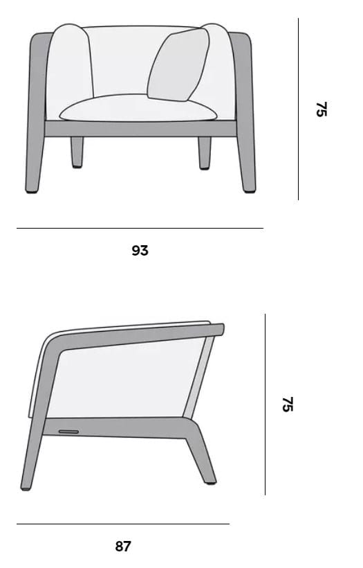 Тканевое садовое кресло с подлокотниками MANUTTI Sunrise ARCH-00071016 - Вид №7