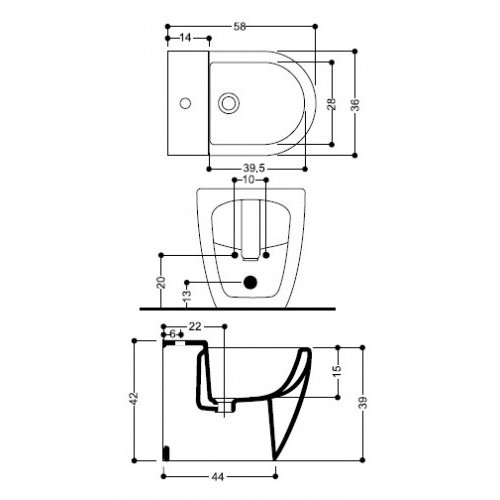 42002 Биде напольное Evolution AXA ONE Santreyd - Вид №6