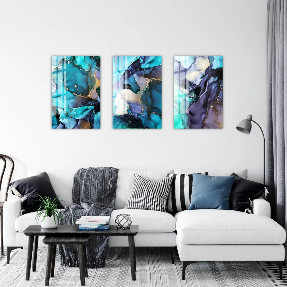 Картина на стекле «Бирюзовый акрил» 40x60 см 82977332 STLM-2023195 ARTABOSKO  - Вид №5