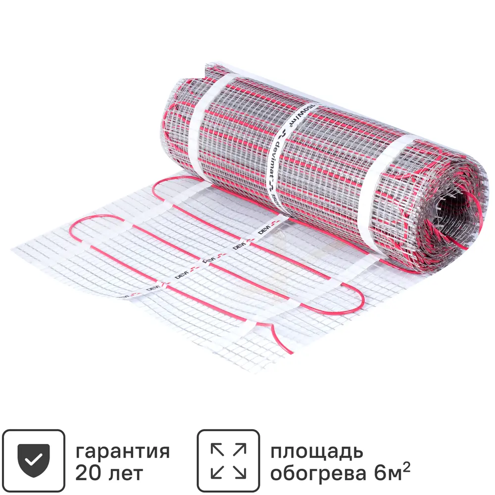 Нагревательный мат для теплого пола Devi 6 м2 900 Вт 14323468 STLM-2080895 
