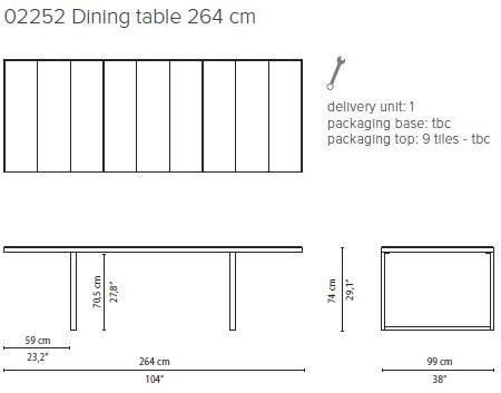 TRIBÙ Прямоугольный стол из вулканического камня Nox 02252/02254 - Вид №7