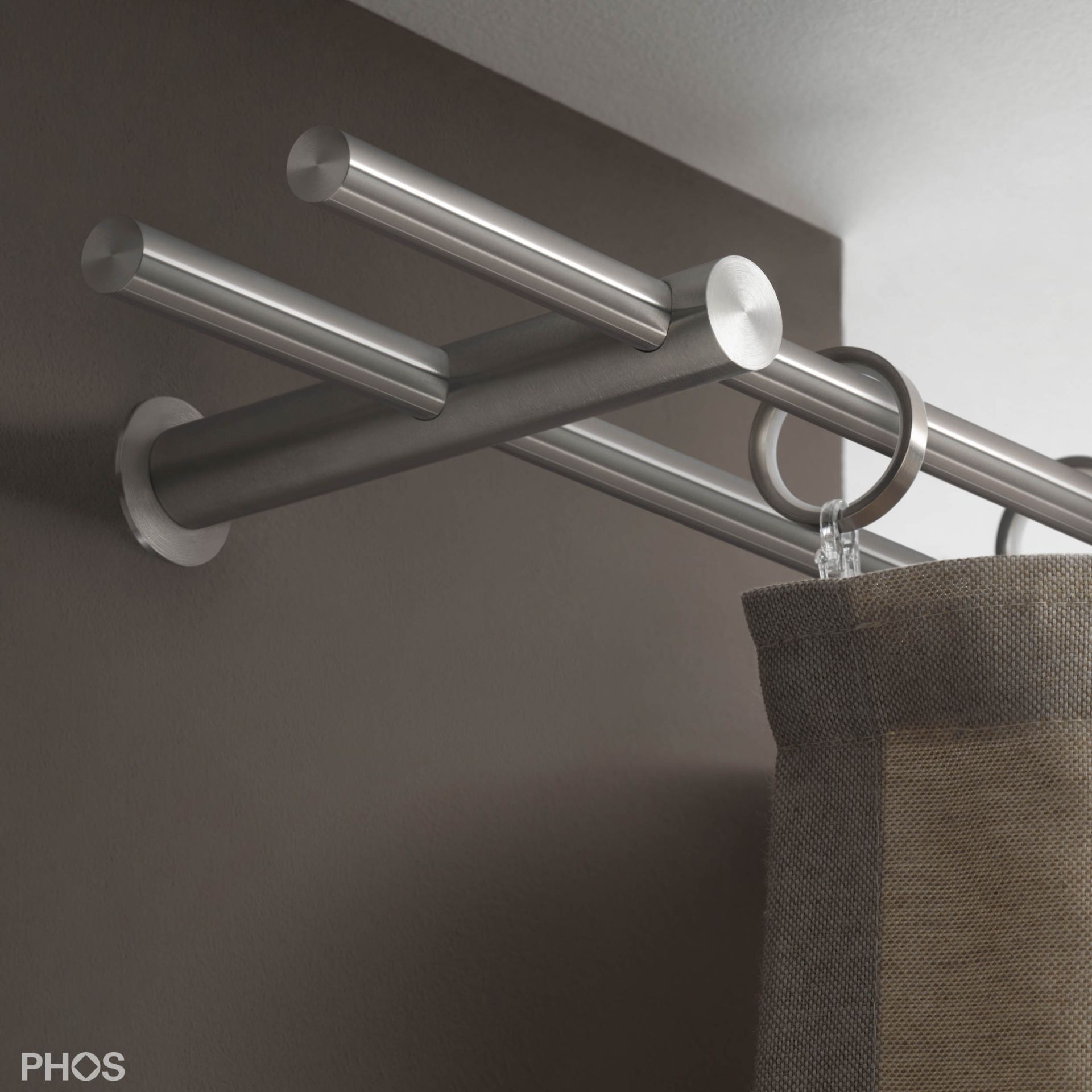 VS20-140D1200 Комплект карниза: двуствольный 120 см с 2 кронштейнами PHOS 