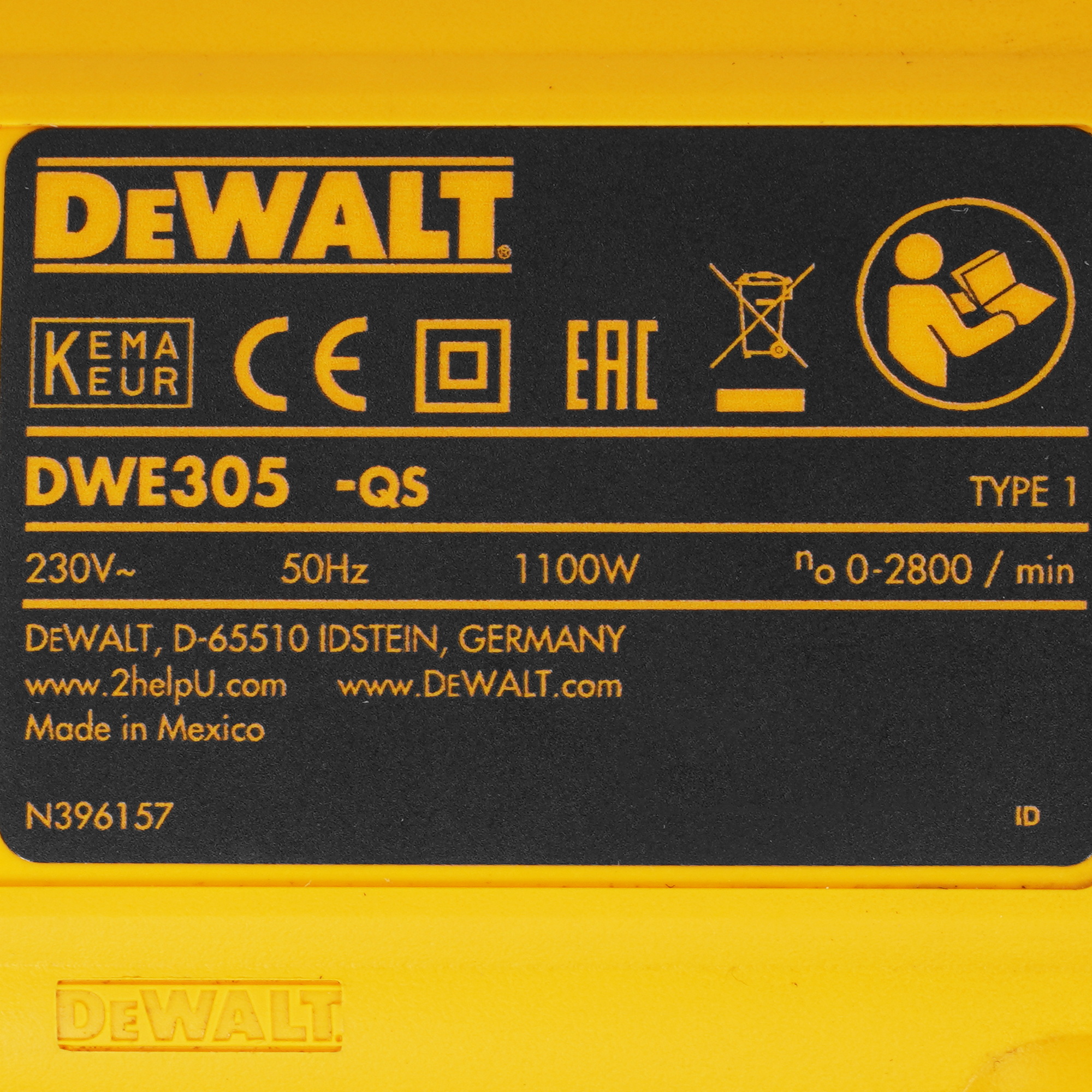 Сабельная пила DeWalt DWE305PK 5437811 STDN-0068592 - Вид №2