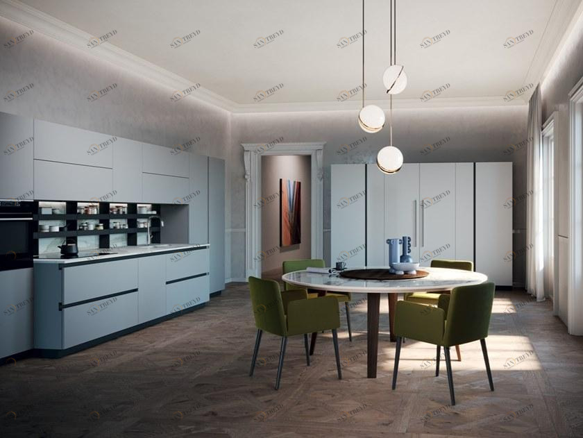 Febal Casa Линейная кухня без ручек sun-id-1504881