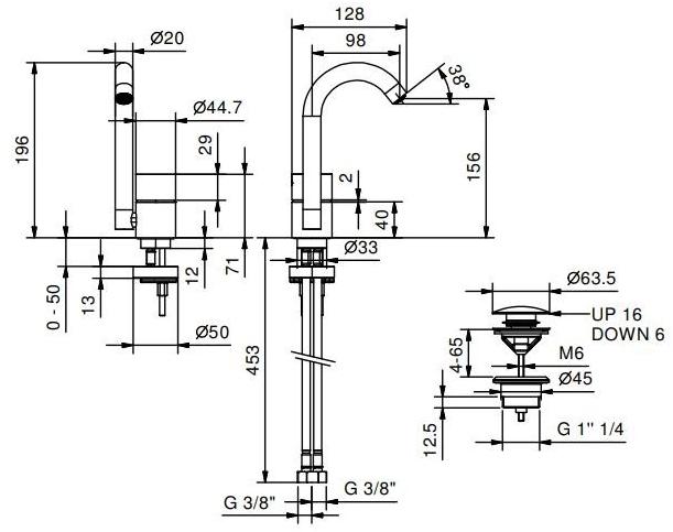 ABOUTWATER Смеситель для раковины на одно отверстие Aa/27 sun-id-1489013 - Вид №3