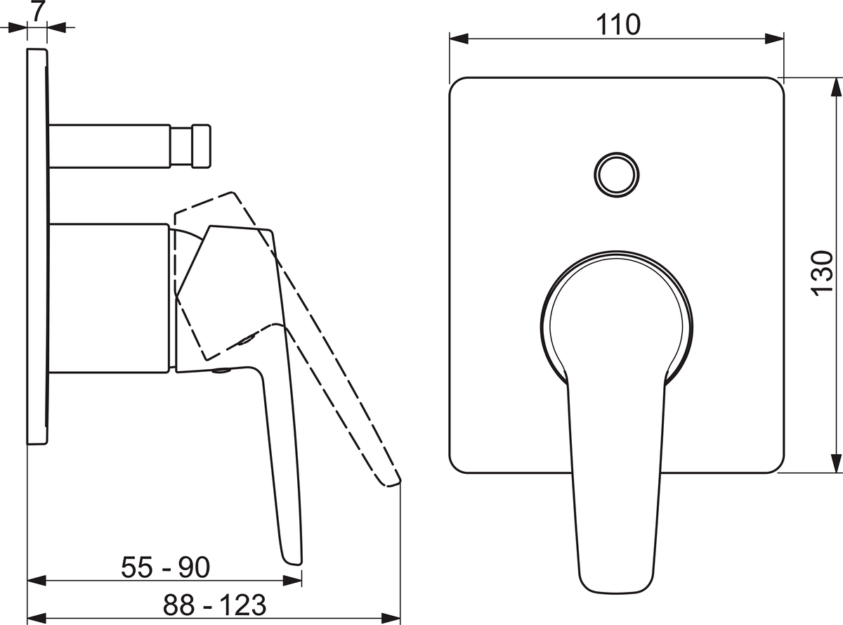 Oras 3986 Панель смесителя для ванны и душа 3986 Saga Хром  - Вид №1