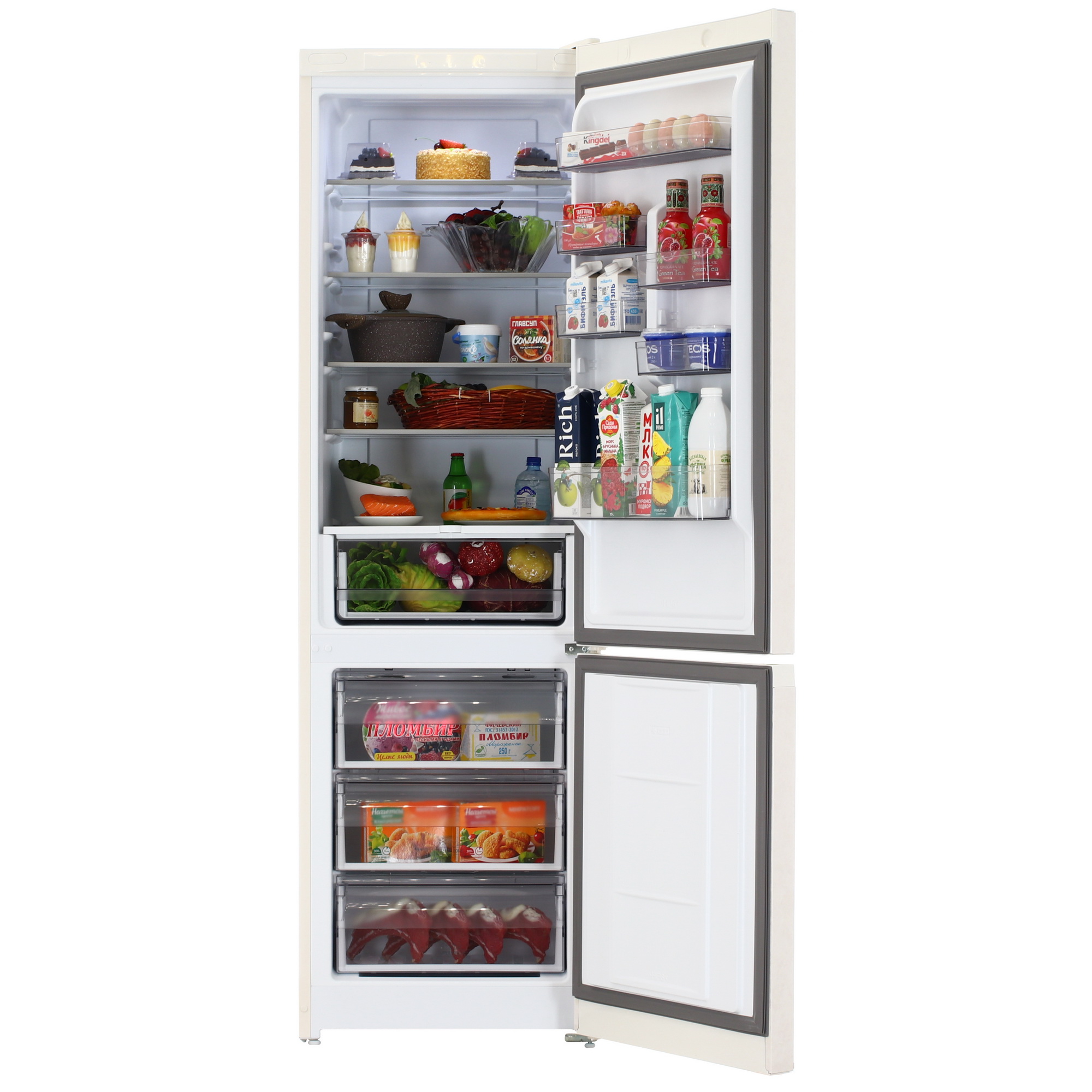 5457091 Холодильник с морозильником   Hotpoint HT 6200 AB бежевый STDN-0005995 - Вид №5