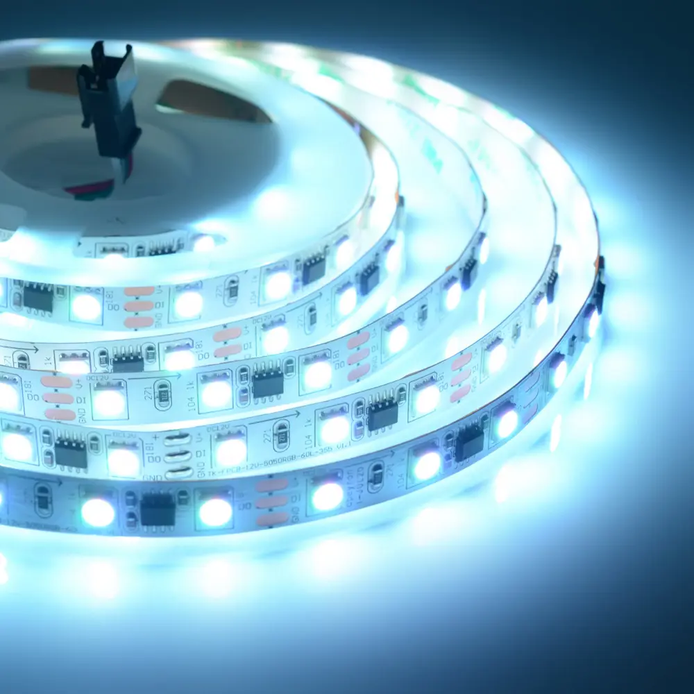 Светодиодная лента адресная SMD 5050 60 диод/14.4 Вт/м 12 В 10 мм IP20 2 м RGB белая подложка APEYRON STLM-2168943 - Вид №9