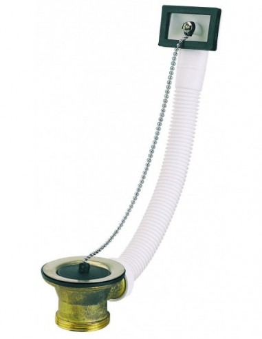 355100 000 00  Цепной стопор и перелив для мойки Д. 50 мм, чаша из нержавеющей стали Д. 70 мм, корпус из латуни Valentin Сталь  - Вид №1