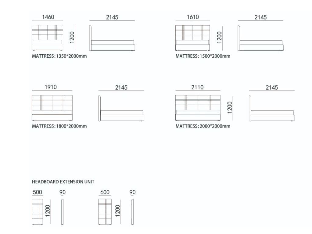 Кожаная двуспальная кровать с мягким изголовьем HC28 maison High Line ARCH-00074048 - Вид №7