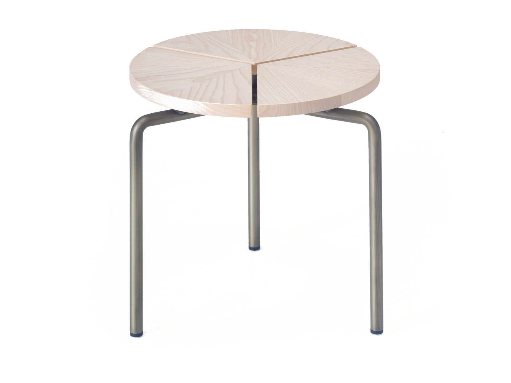 Круглый журнальный столик из нержавеющей стали и дерева BassamFellows ARCH-00104939 - Вид №6