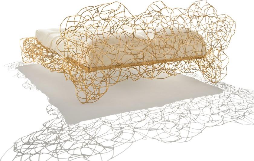 edra Двуспальная кровать из гнутой вручную стальной проволоки Corallo Crlb50 - Вид №1