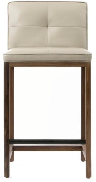 BassamFellows Стул из мягкой кожи со спинкой Wood frame dining Cb-542 - Вид №1