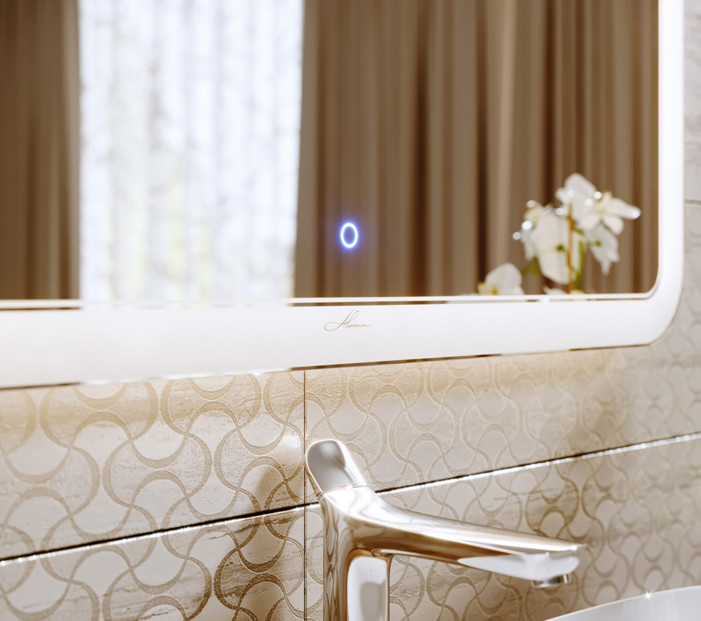 Зеркало в ванную с подсветкой белое 100х80 см Vanda Lux ALAVANN VANDA LUX 303909 Белый  - Вид №3