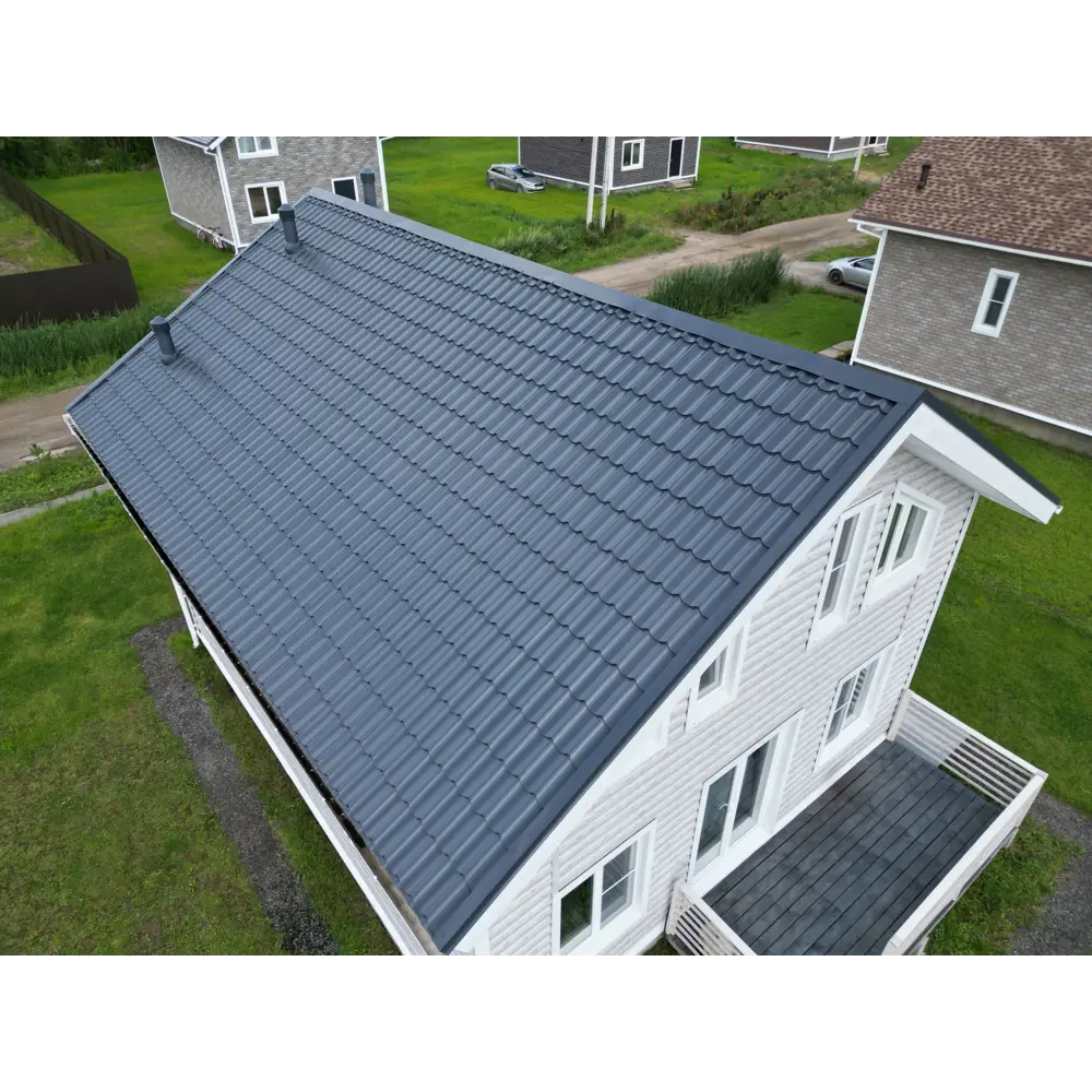 Металлочерепица 0.5 мм ГОСТ 1170x1180 мм RAL 7024 серый Grand Line STLM-2167099 - Вид №2