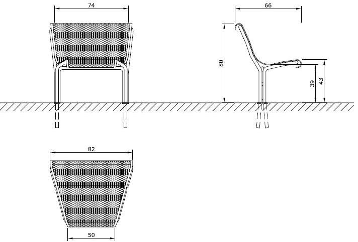 Euroform W Модульная скамья металлическая со спинкой Contour sun-id-1426432 - Вид №2