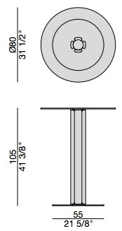Porada Высокий стол из ореха каналетта со стеклянной столешницей Twenty sun-id-1373125 - Вид №4