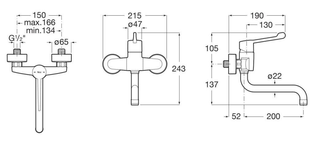 Смеситель для кухни из латуни с поворотным изливом Roca Victoria ARCH-00118128 - Вид №1