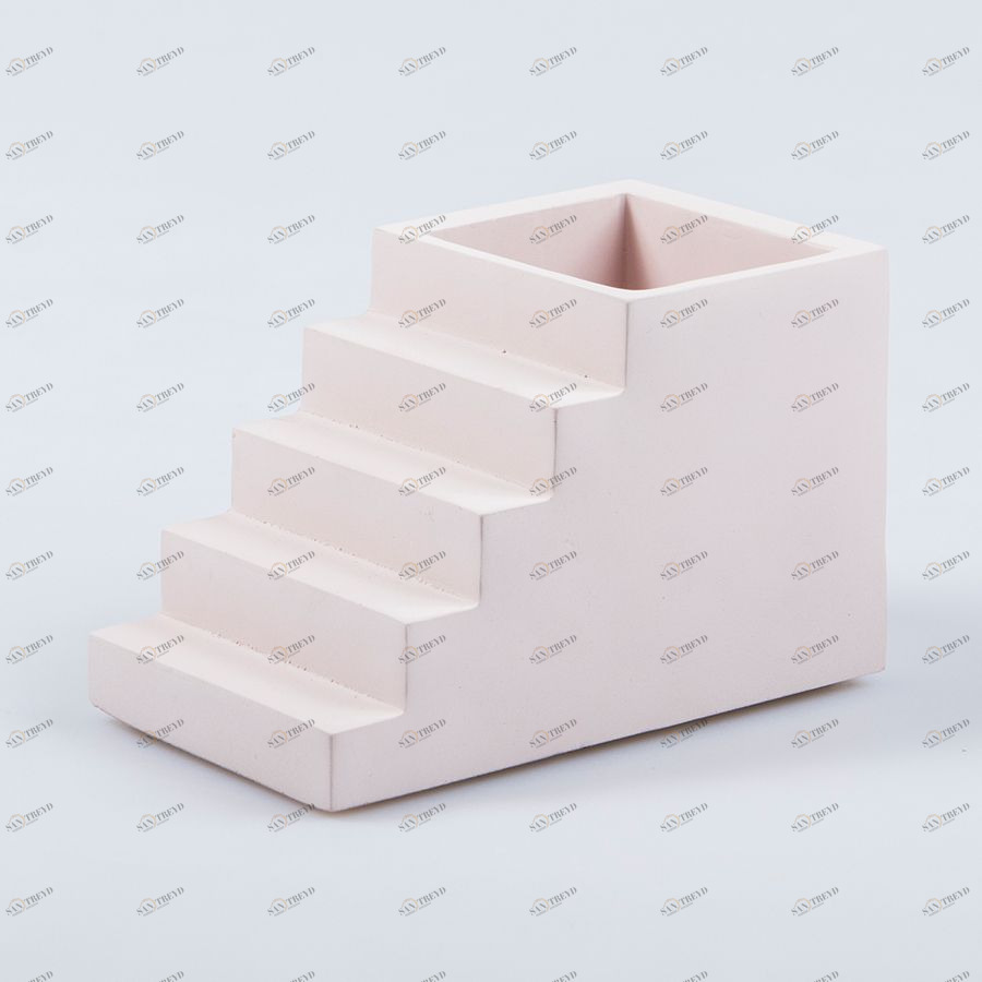 Подставка под канцтовары бетонная Scala розовая Doiy DYSCALAPP