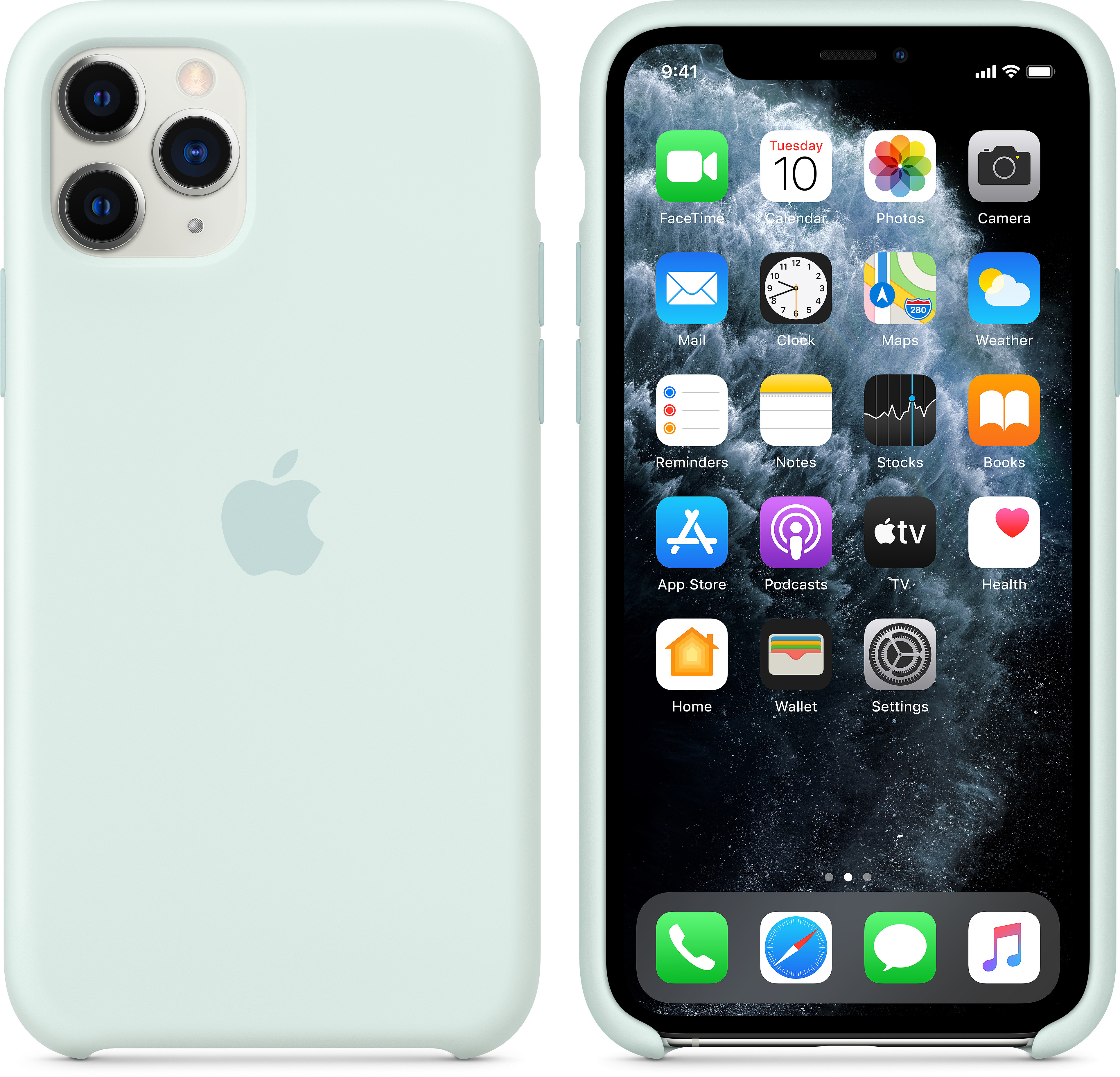 MY152ZM/A Iphone 11 pro silicone case - seafoam Apple Santreyd  - Вид №5
