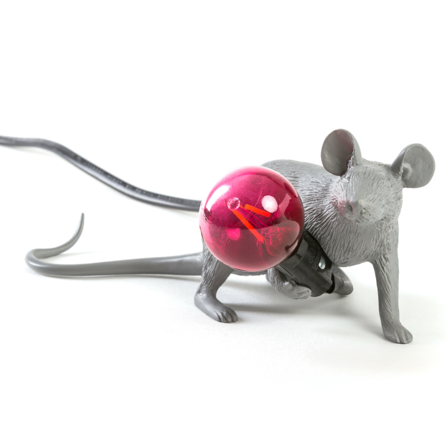 Светильник настольный Mouse Lamp Lyie Down, серый Seletti 14940 - Вид №5