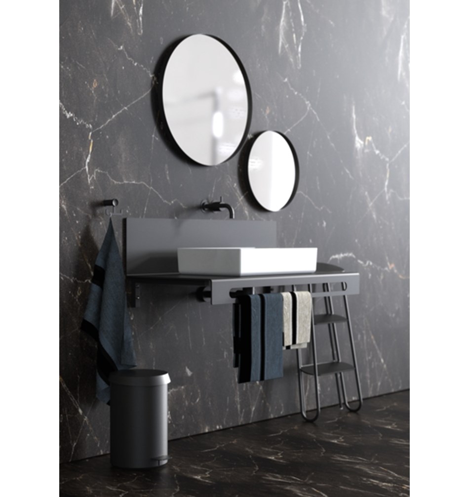 FROST Зеркало круглое 4134, Ø40cm » черное Алюминий Черный U4134-B  - Вид №7