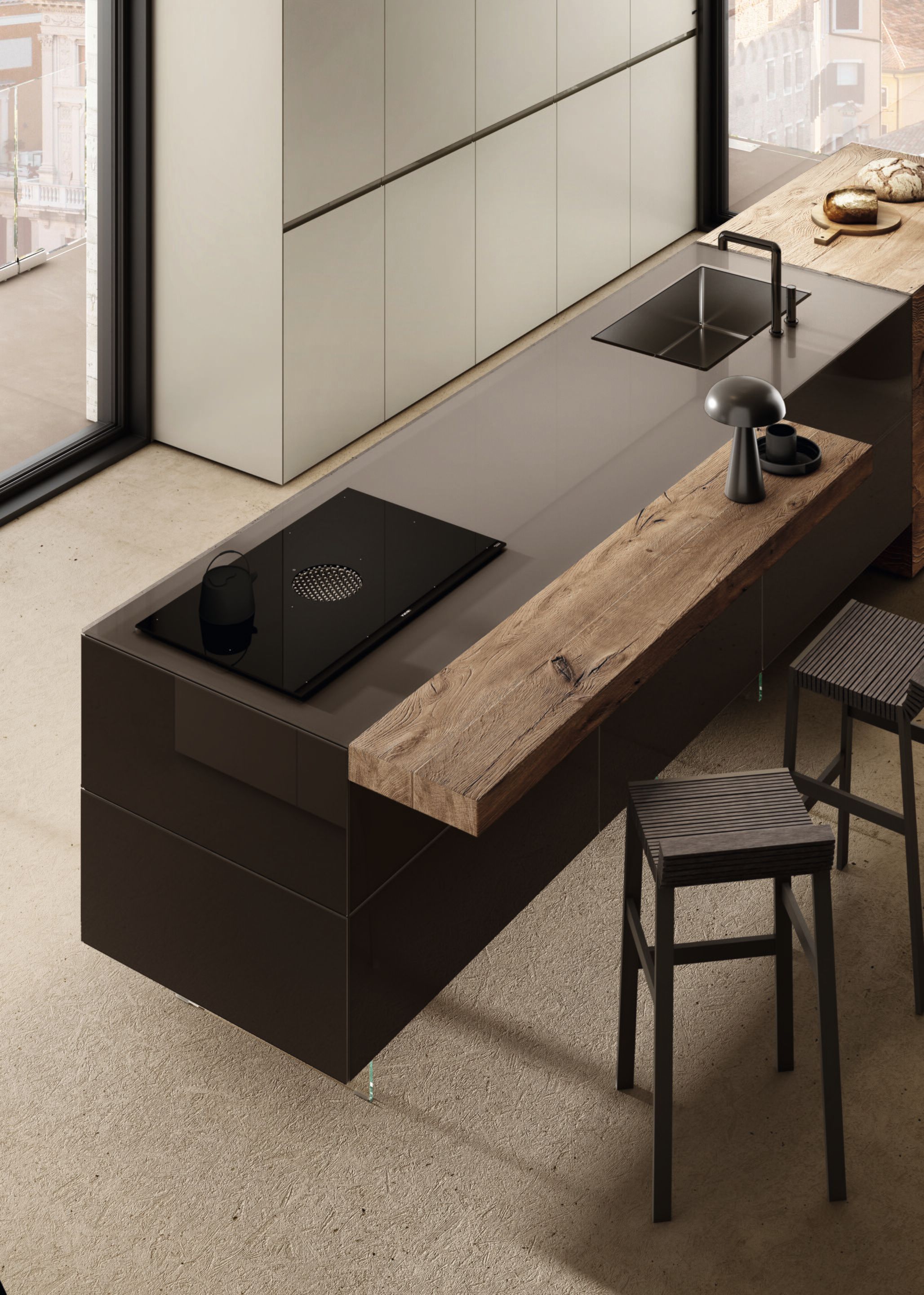 Встроенная кухня с островом Lago 36e8 ARCH-00126095