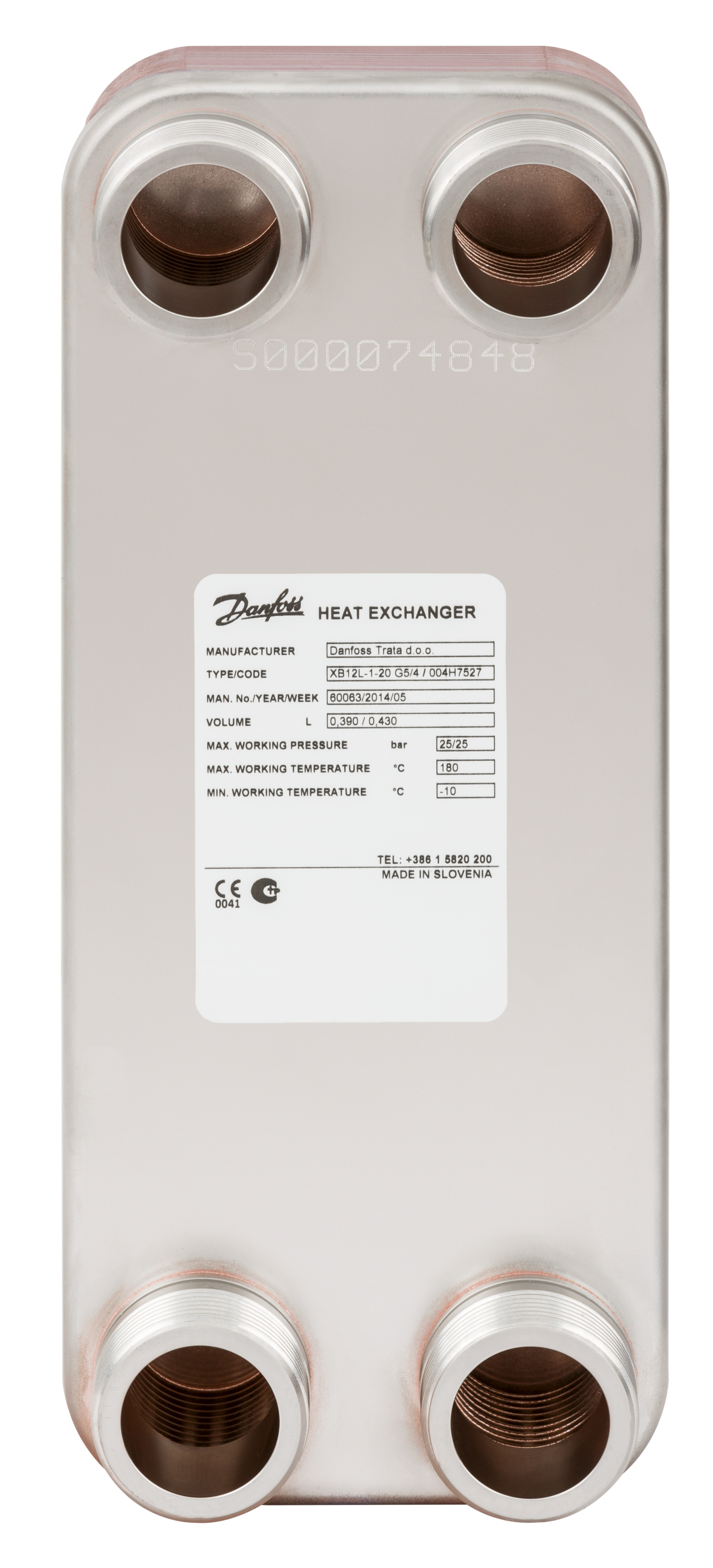 Danfoss Паяный пластинчатый теплообменник одноходовой серии XB12 XB 12M-1-26 PN25 паяный ТО 004H7543  - Вид №57