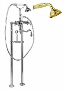 Напольный смеситель для ванны с повор.изливом кронштейном слива-перелива CEZARES GOLF-VDPS2-03/24-M