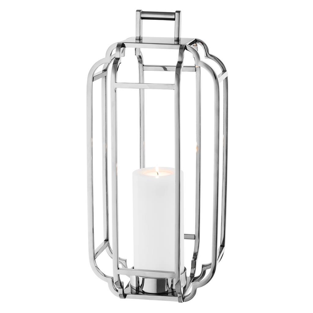 Подсвечник-фонарь металлический серебристый Palisades от Eichholtz EICHHOLTZ EICHHOLTZ 060367 Серебро  - Вид №1